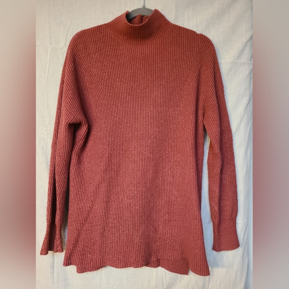 Cozy Mock Neck Burnt Orange Sweater